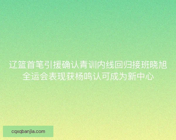 辽篮首笔引援确认青训内线回归接班晓旭全运会表现获杨鸣认可成为新中心